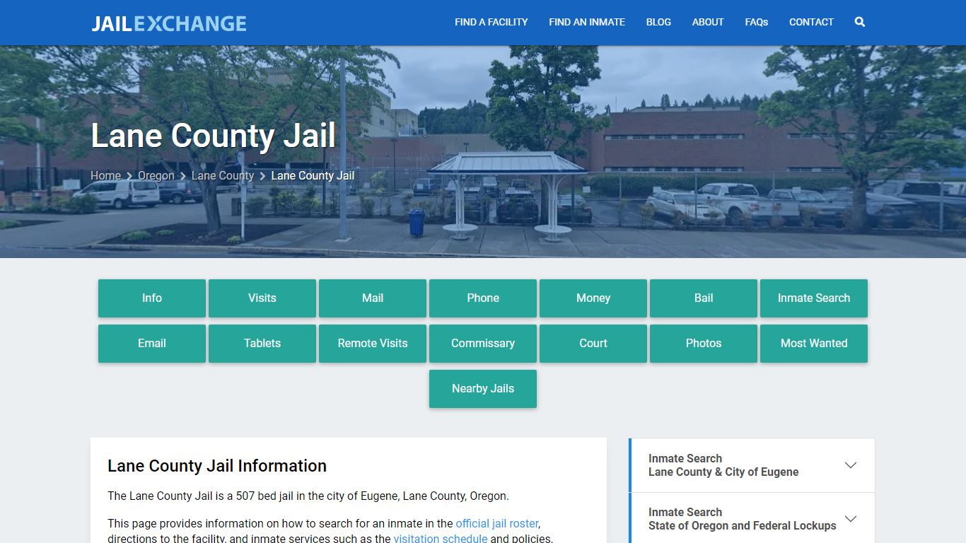 Lane County Jail, OR Inmate Search, Information - Jail Exchange